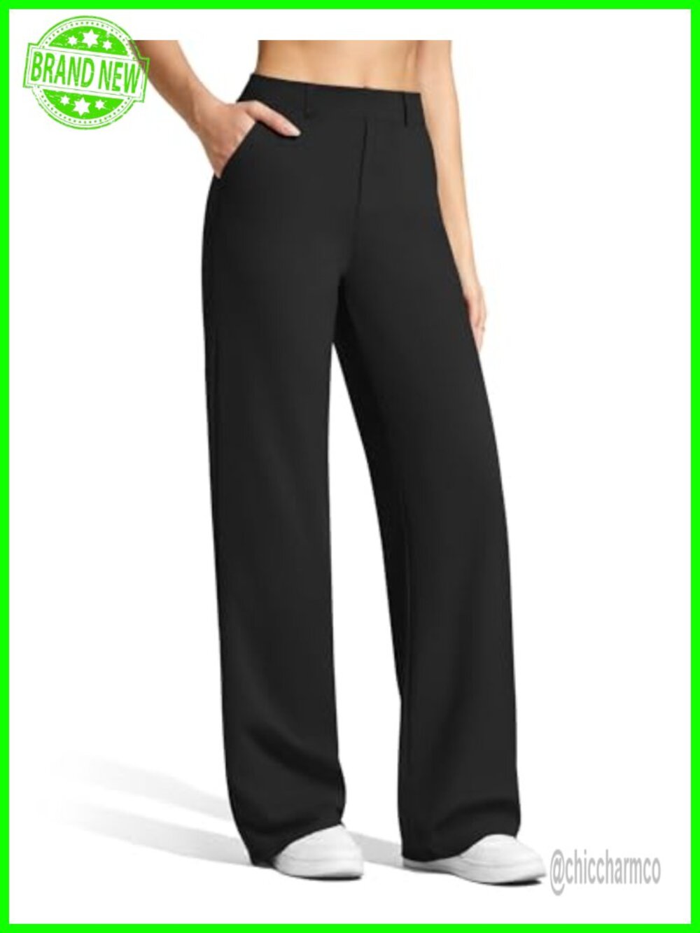 G4Free Wide Leg Dress Pants with Pockets & Belt Loops